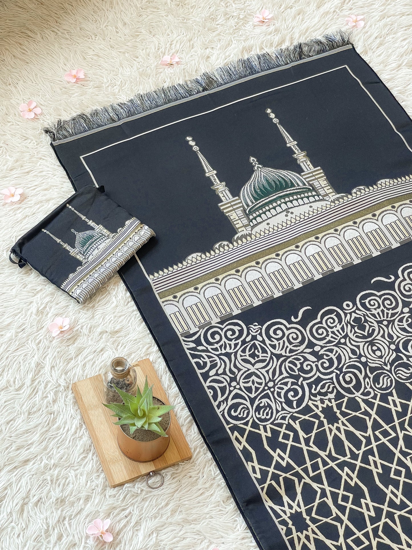 TPM315 Black NABAWI - Travel Prayer Mat