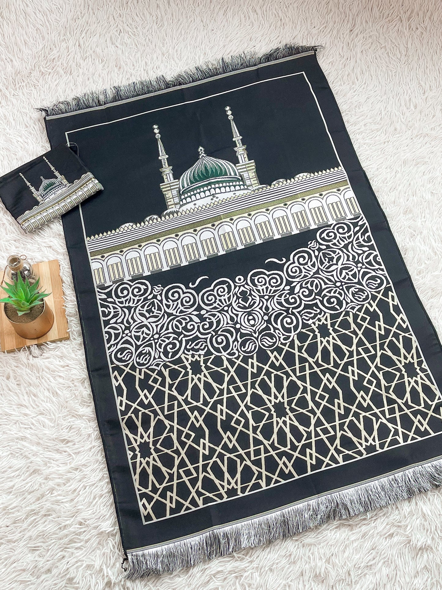 TPM315 Black NABAWI - Travel Prayer Mat